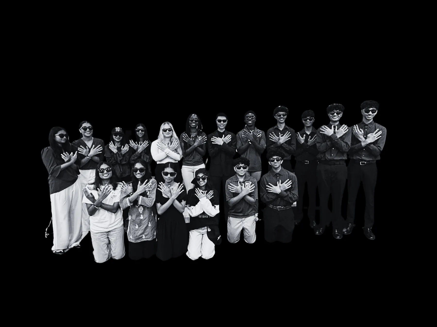 A large group photograph of the SharkMakers cohort, mentors and judges at the season showcase.